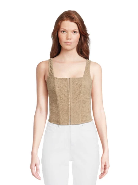 Self Esteem Juniors’ Lace Square Neck Corset Top, Sizes XS-XL- - Modazone