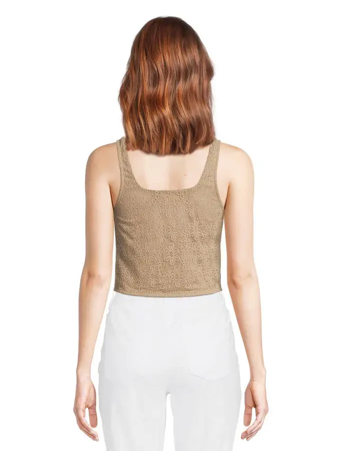Self Esteem Juniors' Lace Square Neck Corset Top, Sizes XS-XL - 3