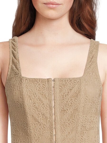 Self Esteem Juniors' Lace Square Neck Corset Top, Sizes XS-XL - 4