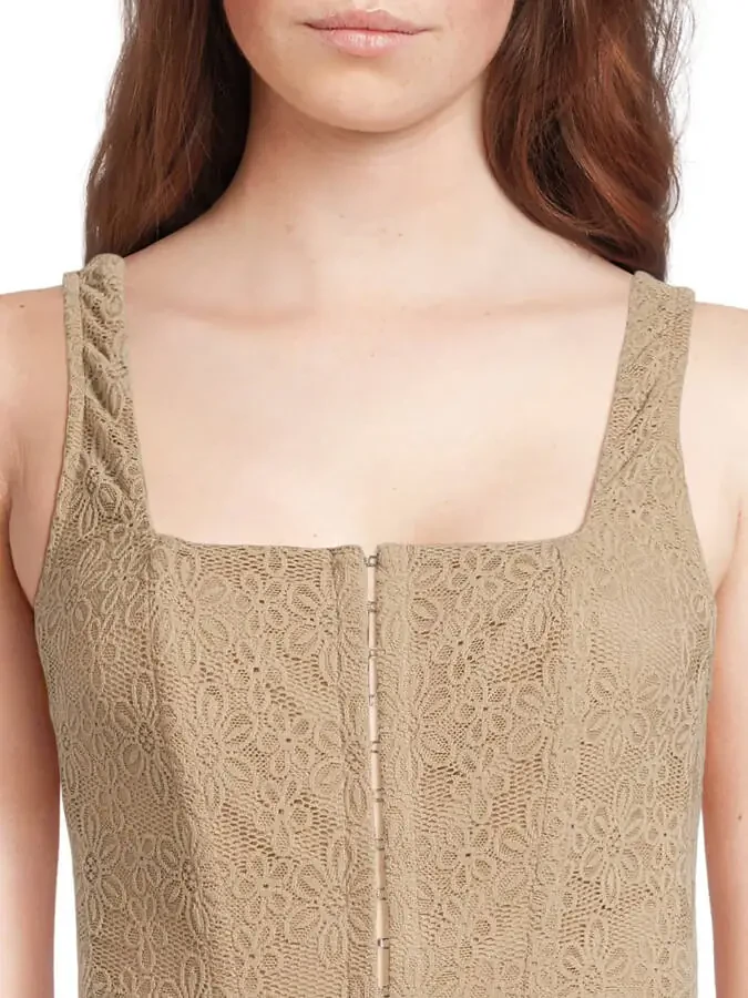 Self Esteem Juniors' Lace Square Neck Corset Top, Sizes XS-XL - 4