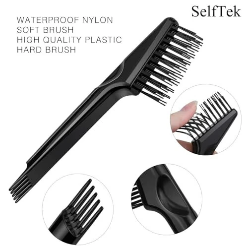 SelfTek 4 Pack Hair Brush Cleaning Tool for Removing Hair and Dust - Home or Salon Use - 7