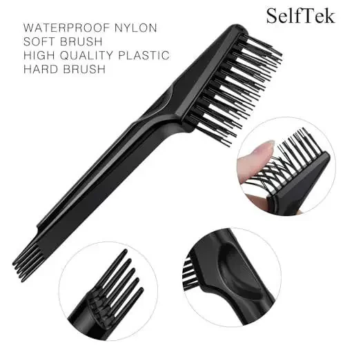 SelfTek 4 Pack Hair Brush Cleaning Tool for Removing Hair and Dust - Home or Salon Use - 7