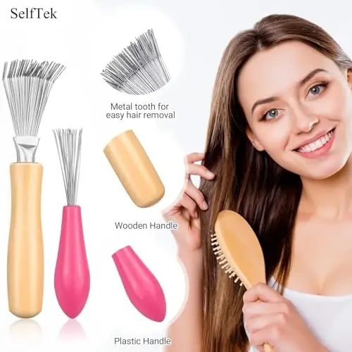 SelfTek 4 Pack Hair Brush Cleaning Tool for Removing Hair and Dust - Home or Salon Use - SELFTEK (1)