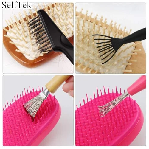 SelfTek 4 Pack Soch cho'tkasini tozalash vositasi Soch va changni olib tashlash uchun - Uy yoki salon uchun - 4