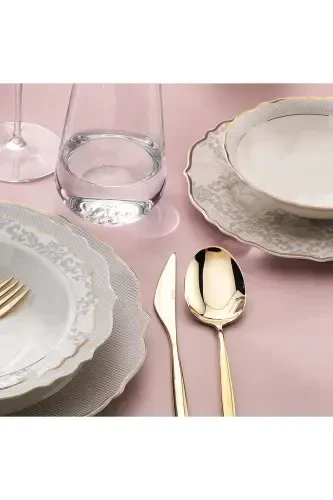 Selina Yemek Takımı 60 Parça-Altın02-Asorti - 3