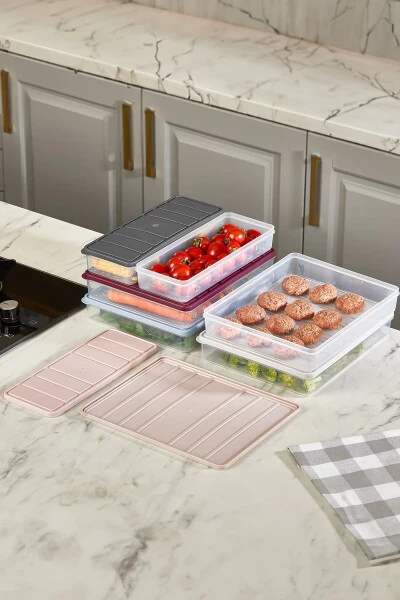 Selka Nora 2 Adet 1 Lt. Saklama Kabı-Açık Gri - SELKA MUTFAK