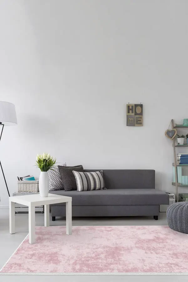 Шёлковый ковер без бахромы 2092 Пудра ( 120x180 ) - 1