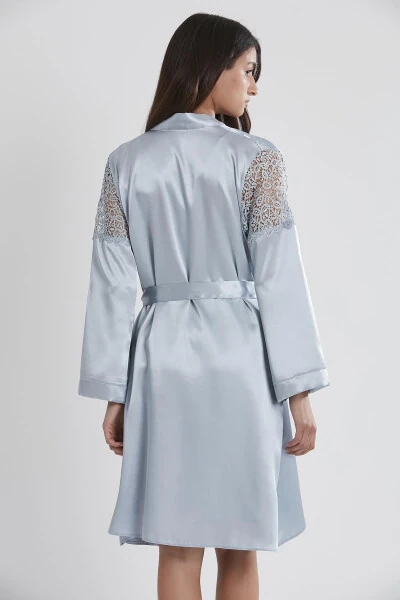 Шелковый ночной костюм халат пижама шорты комплект 6 шт. свадебный набор приданого - 6955 - 4