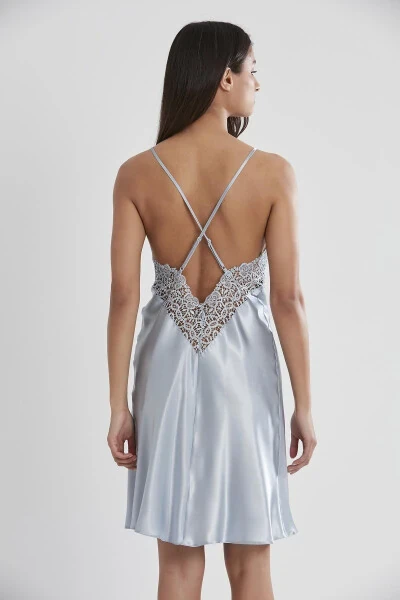 Шелковый ночной костюм халат пижама шорты комплект 6 шт. свадебный набор приданого - 6955 - 7