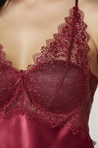 Шелковый ночной халат пижама комплект шорты комплект 6-частей свадебное приданое - 6040 - 6