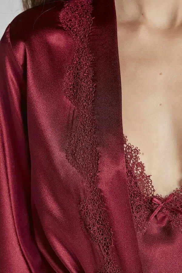 Шёлковый ночной халат пижама комплект шорты комплект 6-штучный набор приданого для невесты - 6965 - 4