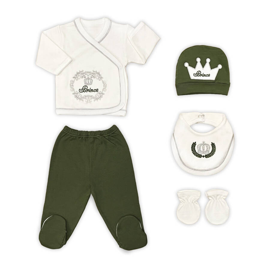 Sema Baby Prince Luxury 5 Piece Hospital Discharge Onesie Set - Green - 1