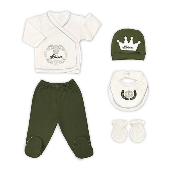 Sema Baby Prince Luxury 5 Piece Hospital Discharge Onesie Set - Green - 3