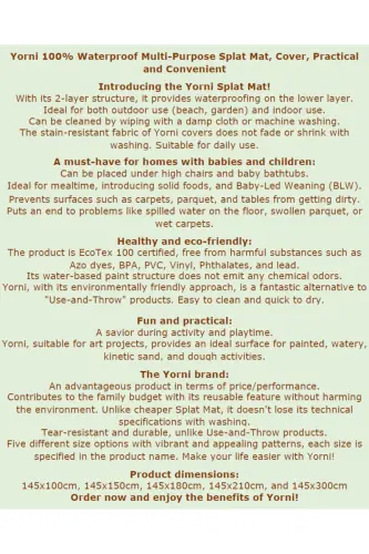 Семейный коврик 145x100 см, подставка под стульчик для кормления, защита для стола и пола, можно стирать в машине. - 1