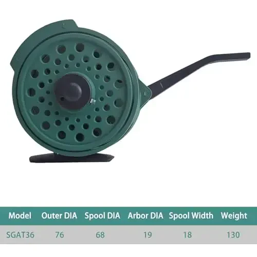 Semi-Automatic Fly Fishing Reel with Drag Adjustment Super Light Rapid Automatic Trigger System Graphite Nymph Fly Rod Reel for Freshwater Trout Fishing - 3
