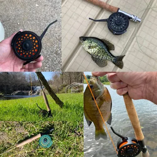 Semi-Automatic Fly Fishing Reel with Drag Adjustment Super Light Rapid Automatic Trigger System Graphite Nymph Fly Rod Reel for Freshwater Trout Fishing - Aventik