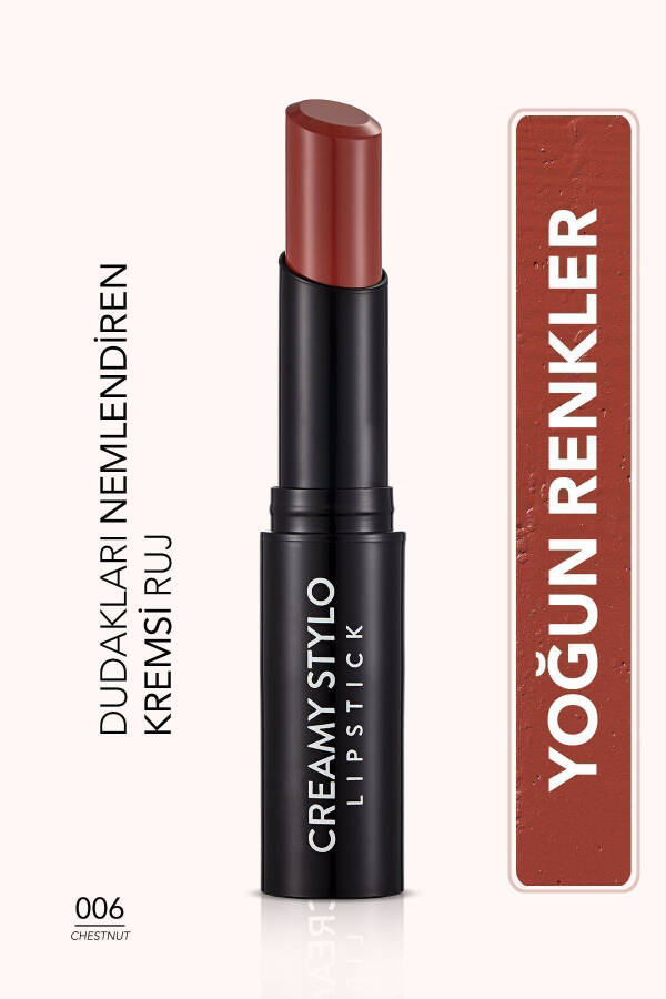 Semi-Gloss Stick Lipstick - Creamy Stylo Lipstick - 006 Chestnut - 8682536013666 - 13