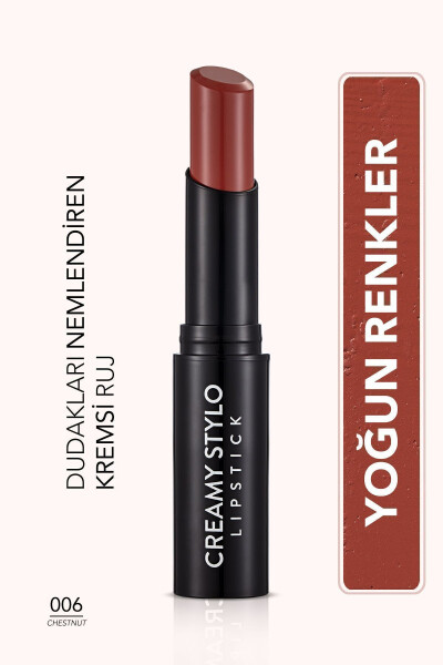 Semi-Gloss Stick Lipstick - Creamy Stylo Lipstick - 006 Chestnut - 8682536013666 - 9