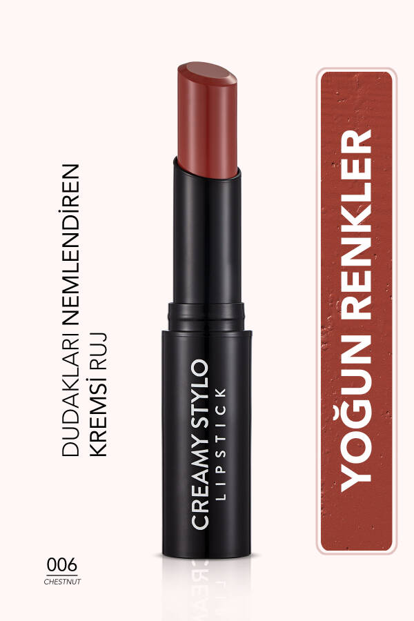 Semi-Gloss Stick Lipstick - Creamy Stylo Lipstick - 006 Chestnut - 8682536013666 - 17