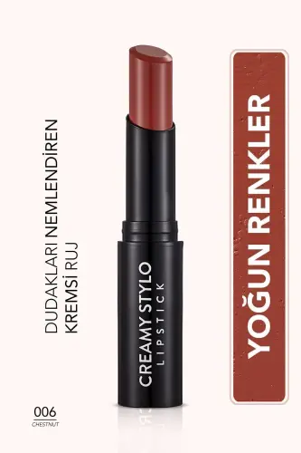 Semi-Gloss Stick Lipstick - Creamy Stylo Lipstick - 006 Chestnut - 8682536013666 