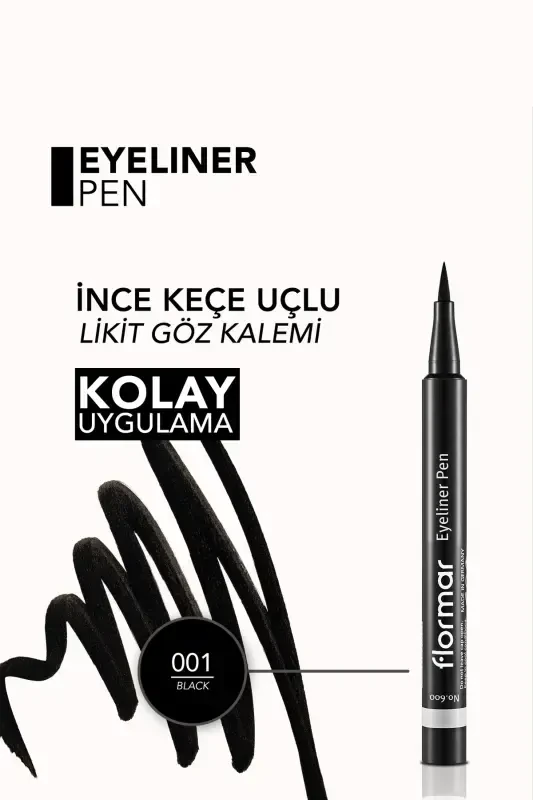 Semi Matte Finish Eyeliner (BLACK) - Eyeliner Pen - 001 Black - 8690604109609 - 3