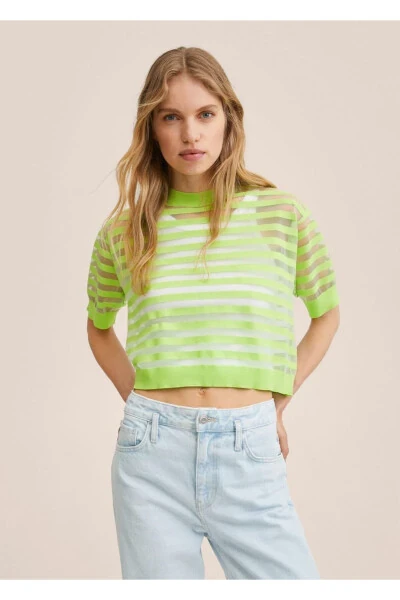 Semi-Sheer Knit Sweater - MANGO (1)