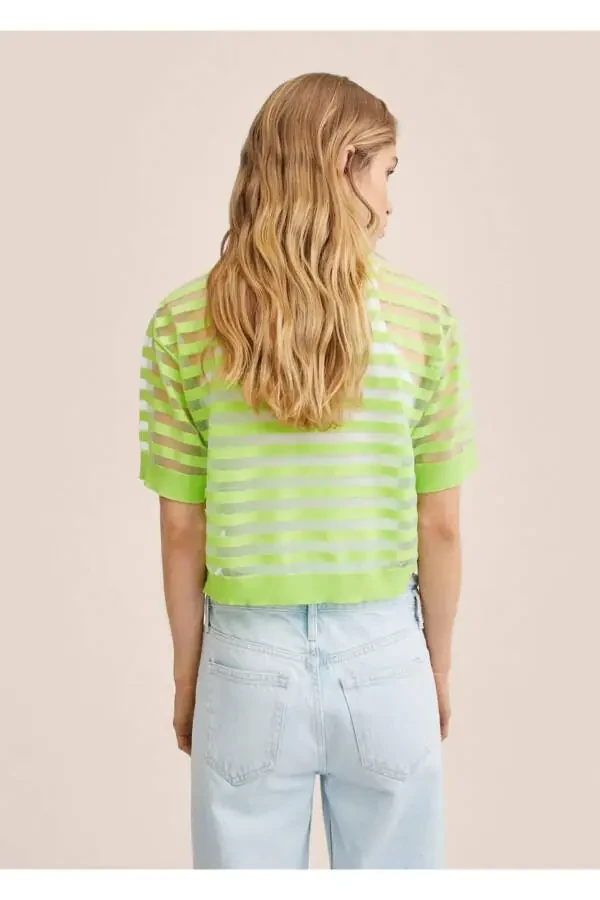 Semi-Sheer Knit Sweater - 4