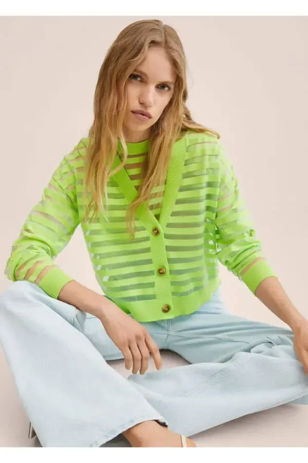 Semi-Sheer Knit Sweater - 5