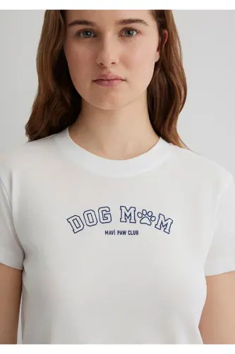 Semi Slim Kırık Beyaz Kadın T-shirt M1613194-70057 - Kırık Beyaz - 5