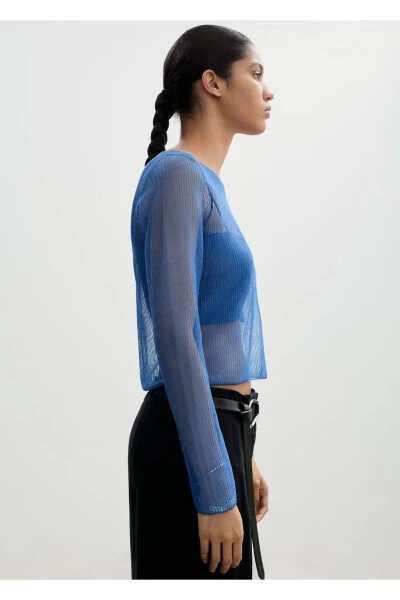 Semi-transparent sweater combi blouse - MANGO