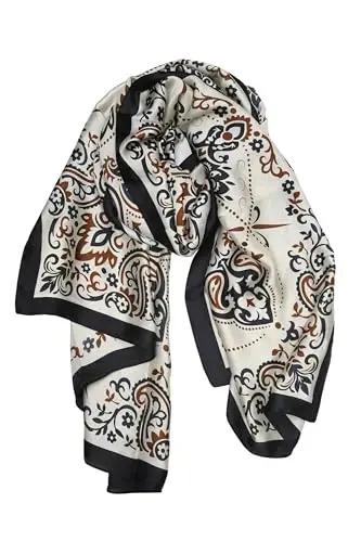 YOUR SMILE Large Mulberry Silk Feeling Long Stain Scarf Lightweight Sunscreen Shawls Wraps for Women - 1