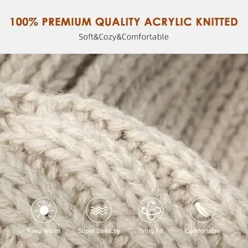 SENPUKI Womens Winter Knitted Beanie Hat 3PCS,Warm Knit Fashionable Caps,Womens Beanie for Fall Cold Weather - 4