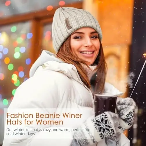 SENPUKI Womens Winter Knitted Beanie Hat 3PCS,Warm Knit Fashionable Caps,Womens Beanie for Fall Cold Weather - 3