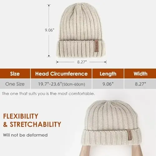 SENPUKI Womens Winter Knitted Beanie Hat 3PCS,Warm Knit Fashionable Caps,Womens Beanie for Fall Cold Weather - 4