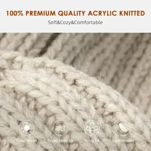SENPUKI Womens Winter Knitted Beanie Hat 3PCS,Warm Knit Fashionable Caps,Womens Beanie for Fall Cold Weather - 5