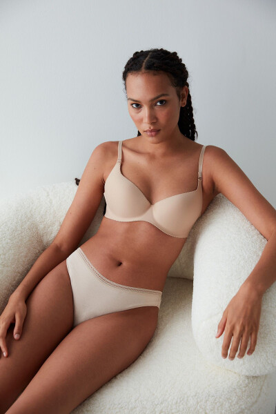 Sensation Beige Seamless Push Up Support Bra - 5