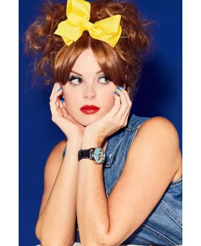 Sensational Six Black Leather Strap Watch 40mm-Black - 5