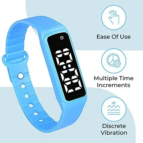 Sensory Wrist Timer for Kids, Teachers, Students, Simple Reminder Watch with Silent Alarm Clock Wristband, Classroom Countdown (Blue) - 3