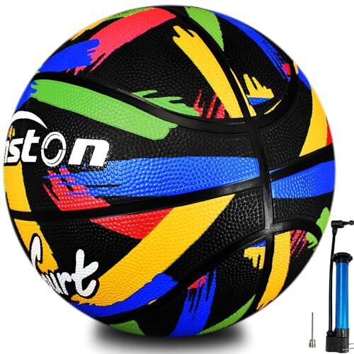 Senston 29.5'' Açık Hava/Kapalı Ortam Basketbol Topu Resmi Boyut 7 Sokak Basketbolu Pompa İle - 1