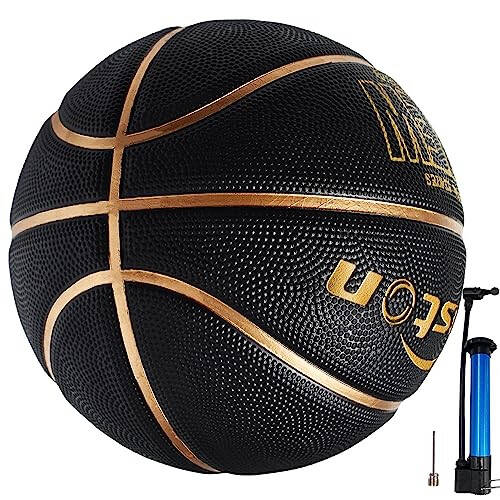 Senston 29.5'' Basketball Outdoor Indoor Rubber Basketball Ball Official Size 7 Street Basketball with Pump - 10