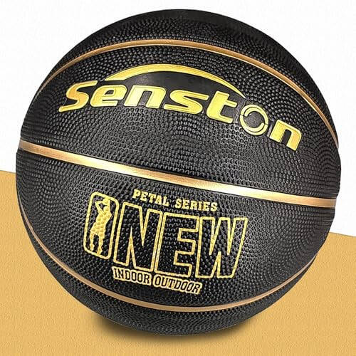 Senston 29.5'' Basketball Outdoor Indoor Rubber Basketball Ball Official Size 7 Street Basketball with Pump - 2