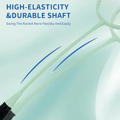 Senston Professional Badminton Rackets Set of 4 - Carbon Fiber, 6 Shuttlecocks, 4 Grips & Bag for Backyard Games | 90g Lightweight - 4