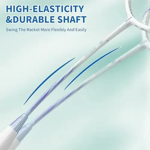 Senston Badminton Rackets Set of 2 Including Badminton Bag, 2 Badminton Shuttlecock, 2 Racquet Grip - Badminton Racket Set for Beginners - 6