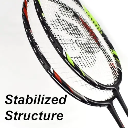 Senston Badminton Rackets Set of 2 Including Badminton Bag, 2 Badminton Shuttlecock, 2 Racquet Grip - Perfect for Beginners - 3