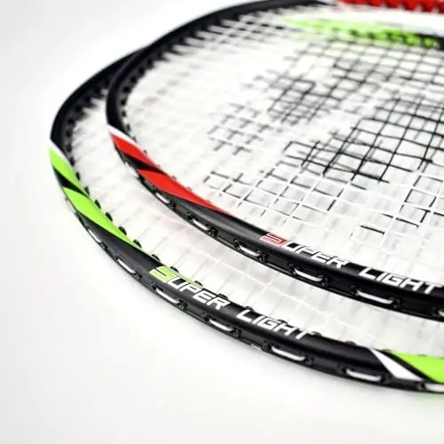Senston Badminton Rackets Set of 2 Including Badminton Bag, 2 Badminton Shuttlecock, 2 Racquet Grip - Perfect for Beginners - 6