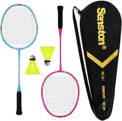 Senston Lightweight Beginner Badminton Set with 2 Rackets, 2 Shuttlecocks, Carry Bag - 1
