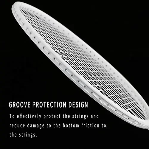 Senston Professional Badminton Rackets Set of 4 - Carbon Fiber, 6 Shuttlecocks, 4 Grips & Bag for Backyard Games | 90g Lightweight - 3