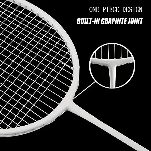 Senston Professional Badminton Rackets Set of 4 - Carbon Fiber, 6 Shuttlecocks, 4 Grips & Bag for Backyard Games | 90g Lightweight - 4