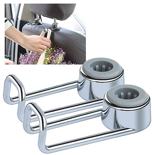 Sentoto Car Purse Hook, Purse Holder for car, Multi-Functional Hidden Hook, Headrest Hooks for Car, Purse Hook for Car Removable headrest Say goodbye To the Messy Space Neat Travel-Boutique Bright Silver - 1