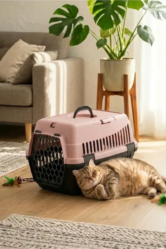 Şenyayla 5080 Pet Cat Dog Carrier Basket Light Pink - 3